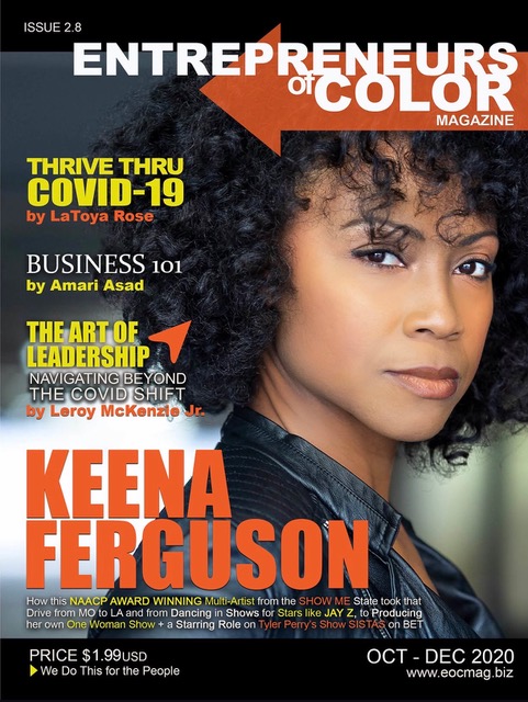 EOC Magazine cover featuring Keena Ferguson, Issue 2.8
