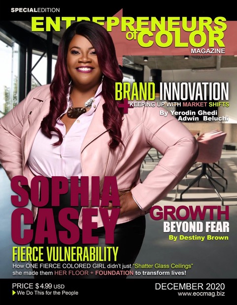 EOC Magazine cover featuring Sophia Casey, Special Edition December 2020